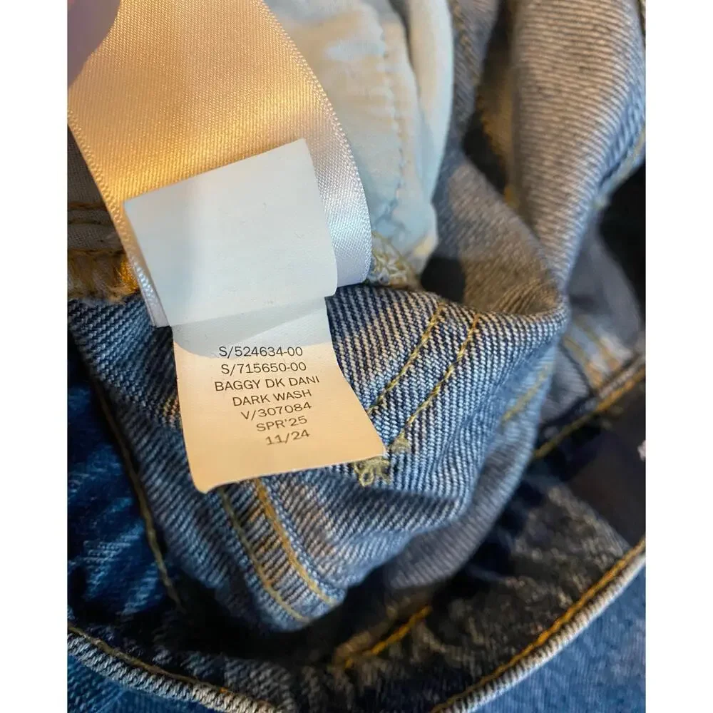 Gap Baggy Dani Jeans US 8/29 Regular Blue Dark Wash Denim Relaxed Fit NWOT 2025